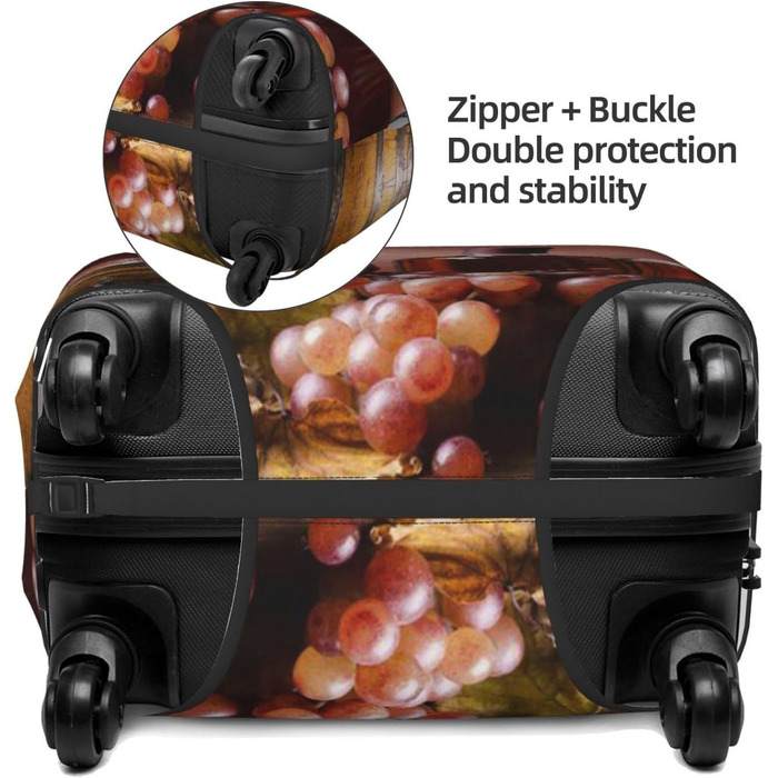 Чохол для валізи для транспортування напоїв та продуктів, міцний, підходить для валіз розміром 45.7 - 81.3 см, розмір XL, Чорний, X-Large