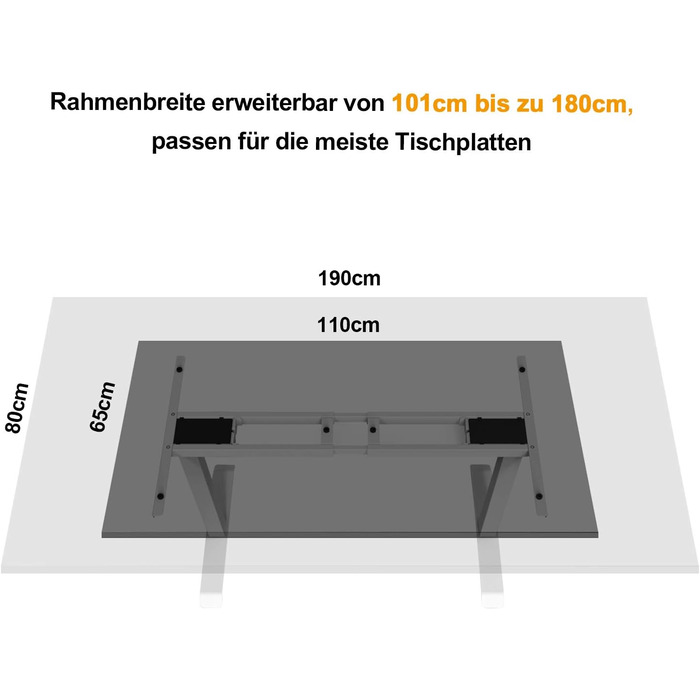 Каркас столу Mcombo з електричним регулюванням висоти, столи для роботи сидячи та стоячи, з 2 двигунами, 2-ступінчаста телескопічна конструкція, керування пам&39яттю (білий), для будь-якого стандартного офісного столу