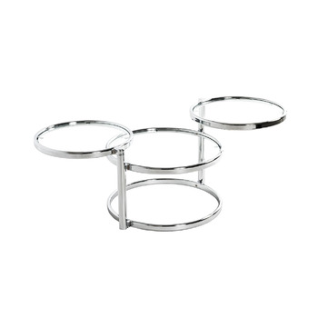 Журнальний столик HAKU Furniture, хром, метал, безпечне скло - Розміри Ш 58-140 см x В 43 см x Г 50 см, Стиль Сучасний