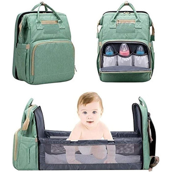 Портативний пеленальний мішок, багатофункціональний водонепроникний рюкзак для підгузників, дитяче ліжечко для подорожей дитяче лі