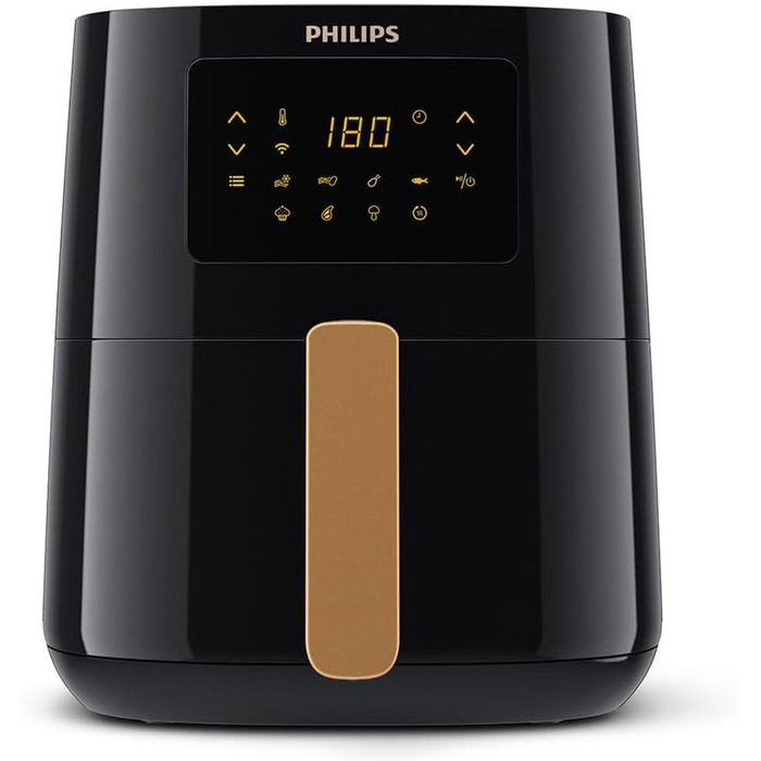 Мультипіч Philips Airfryer 5000 Series L, 4,1 л (0,8 кг), мультипіч 13-в-1, підключення до Wi-Fi, на 90 менше жиру завдяки технології Rapid Air, додаток Рецепти (HD9255/80)
