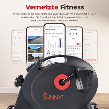 Розумний мінівелотренажер Sunny Health & Fitness для рук та ніг, чорний