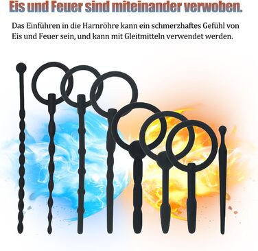 Розкішний набір з 8 уретральних розширювачів, силіконовий уретральний розширювач, багатофункціональні пробки, секс-іграшки, пеніс, стимуляція простати, еротична секс-іграшка для чоловіків, соло (чорний)