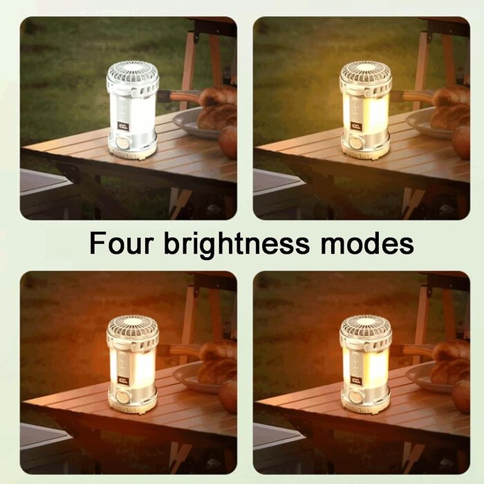 Кемпінговий вентилятор-ліхтар акумуляторний світлодіодний ліхтар цифровий дисплей 3 швидкості практичний кемпінговий ліхтар ідеально підходить для намету на відкритому повітрі, кемпінгу, вентилятор-ліхтар