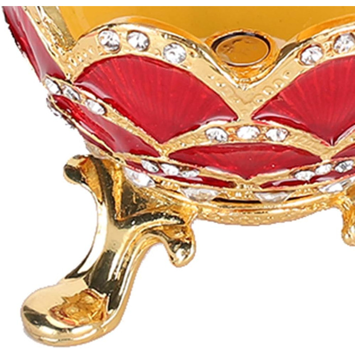 Шкатулка для дрібничок у стилі яйця, витончена шкатулка для дрібничок, позолочений емальований розписний органайзер для ювелірних виробів з подарунковою коробкою для декору дому