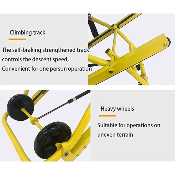Переносне крісло-сход, Розбірне крісло-сход, Підрамник для сходів, Аварійно-рятувальний ліфт, Швидка допомога, Евакуаційний ліфт, Сходове крісло, Керування однією особою, Жовтий/Синій (жовтий) Жовтий