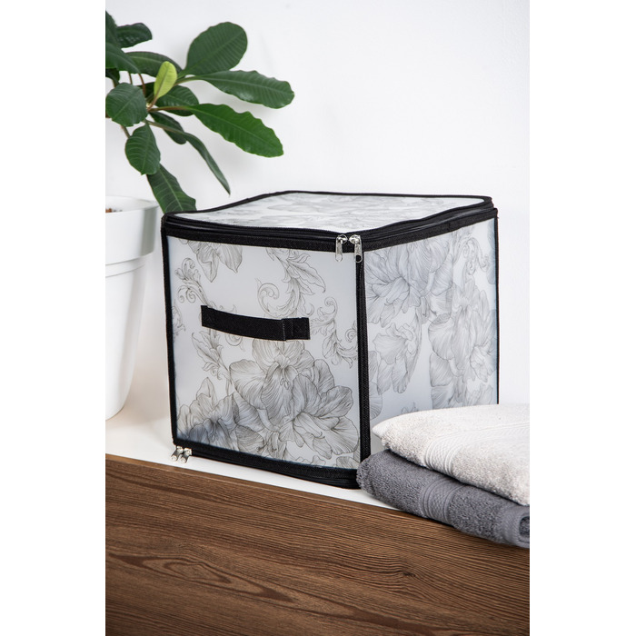 Кошик Idea Home DB-22 Anthracite Flowers 30x30x30 см  (7058557)