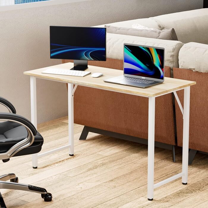 Письмовий стіл з полицею для монітора, комп&39ютерний стіл зі знімним кронштейном для регулювання висоти, стіл для ПК, комп&39ютерний стіл, офісний стіл, робочий стіл, дубове покриття, 100x50x75 см