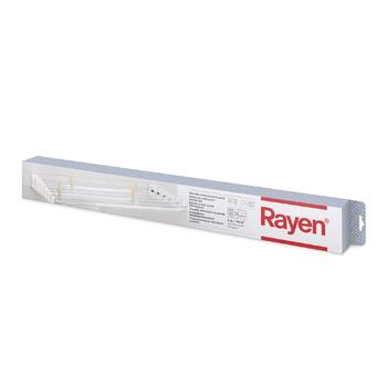 Телескопічна настінна сушарка для білизни Rayen Для приміщень та вулиці Довжина розкладання 5 м Компактна складна конструкція Розміри 80x37 см Білий колір