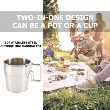 Штабельовані туристичні кружки, 4 шт. и, нержавіюча сталь, туристичні кружки зі складною ручкою, набір туристичних кружок для активного відпочинку