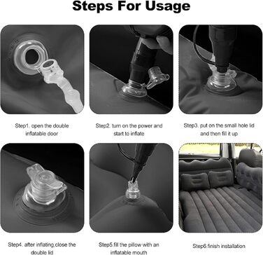 Автомобільний матрац для Mercedes-Benz Vito (W447) Extra Long 2014-, надувний матрац для заднього сидіння автомобіля, надувний матрац автомобіля, комбінований автомобільний матрац, комбінований автомобільний надувний матрац, стандартне фарбування B-paint 