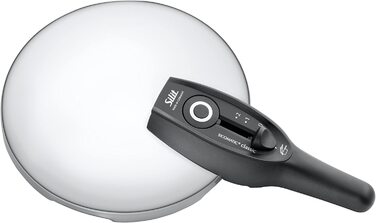 Запасна кришка для скороварки Silit Sicomatic classic, 2,5 л, 18 см, пластикова ручка, 3 рівні приготування, регулятор одним натисканням, чорна