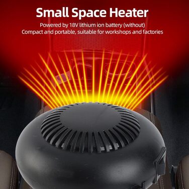 Портативний невеликий обігрівач, працює від батарейок для невеликих приміщень, 2 режими температури, обігрівач робочого місця, 170 Вт, 18 В, електричний вентилятор-обігрівач