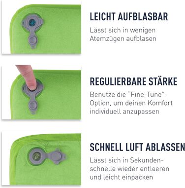 Дорожня подушка Aeros Down L - Ультралегка та надувна - Матеріал 10D - Преміальна пухова подушка - Нековзка - Для походів та кемпінгу - 42 x 28 x 12 см - Сіра - 95 г Велика сіра