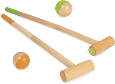 Дерев&39яний набір для крокету Janod J03207 з лісовими тваринами, гра на свіжому повітрі, для дітей від 3 років, різнокольоровий