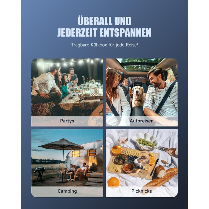 Автомобільний кемпінговий компресор cool box електричний 12/24V 230V автомобільний холодильник двозонний контроль температури доро