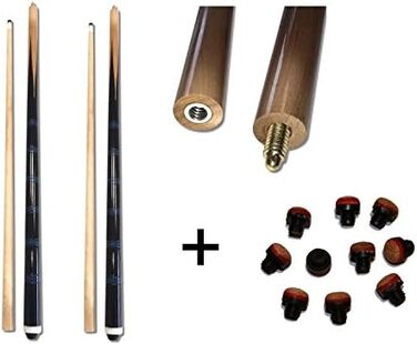 Більярдний кий Wagner Automaten 2xBilliard, двосекційний ECO, чудового вигляду 10 змінних гвинтів, шкіряний, чорно-синій