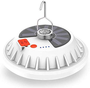 Портативні ліхтарі для кемпінгу, ліхтарі для наметів для використання на свіжому повітрі, сонячні ліхтарі з 5 режимами, акумуляторна надяскрава світлодіодна лампа з виходом для зовнішнього акумулятора - водонепроникне освітлення для наметів, кемпінгу, 5,3