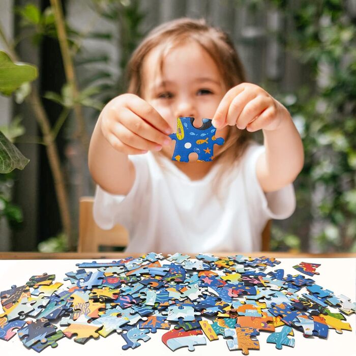 Дитячий пазл FORMIZON, 128 елементів, елементи пазла з тваринами, іграшка-пазл Океан, розвиваюча іграшка, дитячий пазл у подарунок