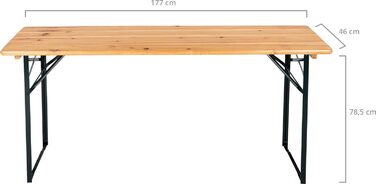 Пивний стіл Stagecaptain BBT-180 Hirschgarten, 177 см - Міцний пивний стіл (177 см завдовжки) - Лакована поверхня - Складаний - Легко зберігати та транспортувати