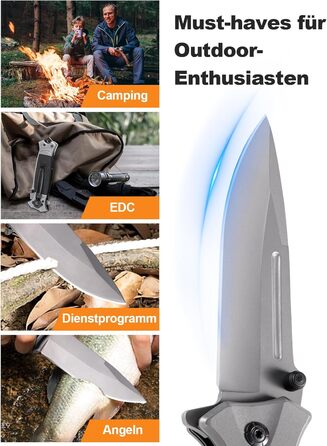 Кишеньковий ніж Rolgno складний ніж, 3Cr13 гострий ніж з нержавіючої сталі на відкритому повітрі з кишеньковим затискачем і замком