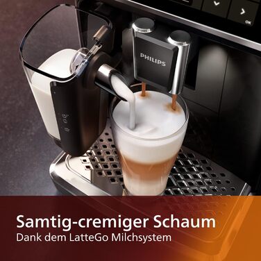 Повністю автоматична кавоварка Philips Series 5400 - молочна система LatteGo, 12 спешелті кави, інтуїтивно зрозумілий дисплей, 4 профілі користувача, чорний (EP5441/50)