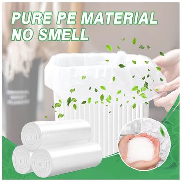 Міцних контейнерів для сміття, 0,5 л, для невеликих сміттєвих баків / настільних баків, підходять для баків об&39ємом 2 літри або менше. Прозорі., 300