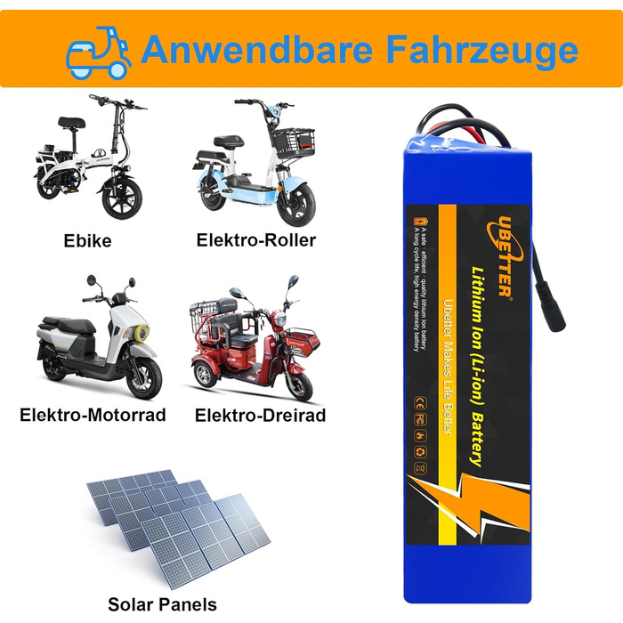 Акумулятор для електровелосипеда та електросамоката 36V/48V, акумулятор для електричного велосипеда 8AH/10AH/14AH/20AH з комплектом зарядного пристрою 2A для електричного велосипеда/самоката/мотора потужністю 0-1400 Вт 36V 10AH із зарядним пристроєм