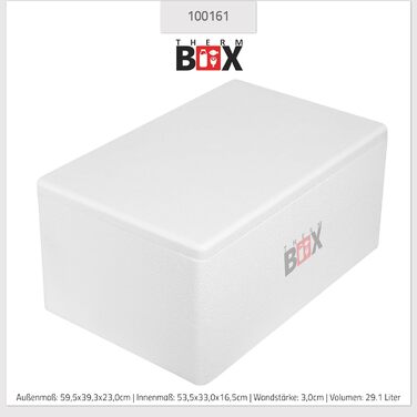 Пінопластовий контейнер 29 Вт Товщина стінки 3 см Об&39єм 29,1 л Внутрішні розміри 53x33x16 см Ізольований контейнер Холодильник Контейнер для підігріву Багаторазовий