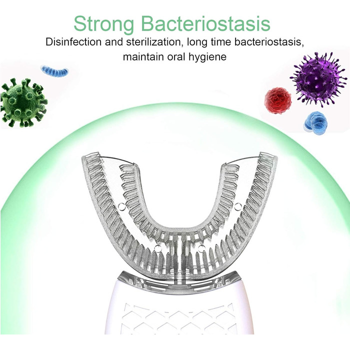 Електрична ультразвукова зубна щітка 360 Автоматична зубна щітка Повністю автоматична ультразвукова U-подібна інтелектуальна чистяча зубна щітка Дитяча зубна щітка Звукова зубна щітка бездротова (біла)