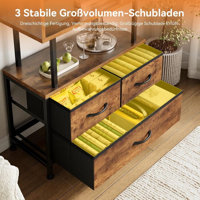 Ярусна книжкова полиця Coleshome, окремостояча полиця з 3 тканинними шухлядами, вузька полиця, підходить для спальні, офісу, вітальні, 60 x 24 x 155 см, вінтажні кольори, 5-