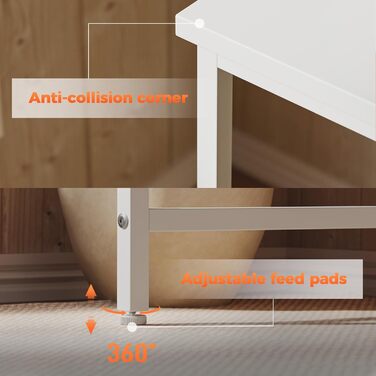 Комп'ютерний стіл Mericonia, 160 x 80 см, метал / дерево, білий