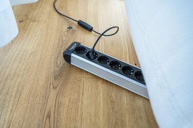 Розеткова планка Brennenstuhl Premium-Alu-Line 6-кратна/розеткова планка з високоякісного алюмінію (розетка на кілька розеток з ви