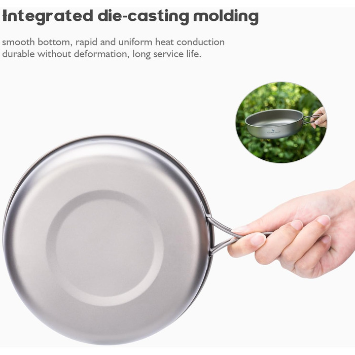 Кемпінгова сковорода 18 см Сковорода зі складною ручкою Ультралегкий дорожній посуд на 1 особу Посуд для пікніка Портативна тарілк