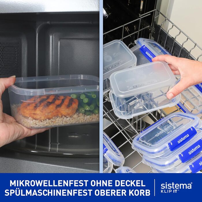 Система контейнерів KLIP IT для зберігання продуктів Герметичні та штабельовані контейнери з кришками Ланч-бокси та контейнери для перекусів Без BPA 28 предметів (14 контейнерів та кришок) 9 додаткових контейнерів (18 шт.)