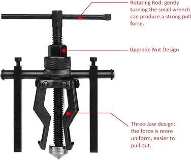 Знімач нижньої кронштейна AUTOOL 3 щелепи для автомобіля, мотоцикла, автомобіля, знімача каретки з вуглецевої сталі