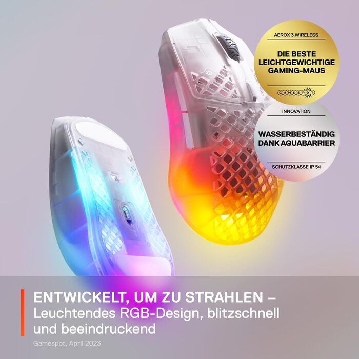 Ігрова миша з отворами на поверхні - Легка, водовідштовхувальна конструкція з пером - Оптичний датчик TrueMove Air з роздільною зд