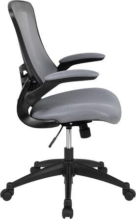 Офісний стілець Flash Furniture, ергономічний, із сітчастою спинкою, литим сидінням з регулюванням висоти та важелем нахилу, що фіксується, сірий, 65 x 63 x 105 см Сірий 64,77 x 62,23 x 104,78 см