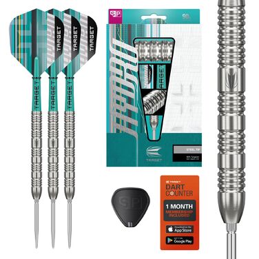 Набір дротиків Target Darts Hydro Steel Tip 21G/22G/23G/24G/25G/26G (ствол 01/02/03) Дротики з 90 вольфраму, срібні швейцарські наконечники, ручки Pro Grip Tag, крила Pro Ultra 6, інструмент SP, включаючи ствол 21G 02