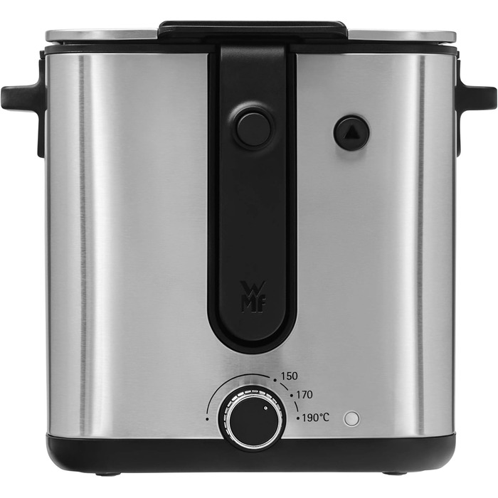 Міні-фритюрниця з жиром/олією, міні-фритюрниця з картоплерізкою, 1000 Вт, знімний контейнер для олії, для хрусткої картоплі фрі, матова нержавіюча сталь матова