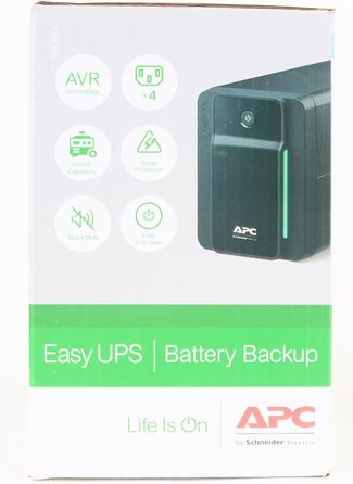 ДБЖ APC Easy UPS - BVX700LI - джерело безперебійного живлення 700 ВА, резервний акумулятор і захист від перенапруг, резервний акумулятор з стабілізатором, світлодіодні індикатори 700 ВА / 360 Вт IEC - IE