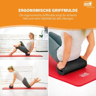 Міофасційний валик SISSEL Фасційний валик з виїмкою для захоплення Фасційний валик для спини 40 см Ергономічний для спини та хребта Пінопластовий валик з матеріалу EPP Міцний та стабільний за розмірами, синій