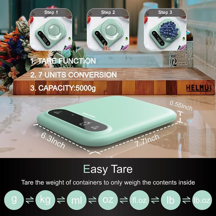 Цифрові кухонні ваги 11lb/0.01oz, професійні кухонні ваги Цифрова вага в грамах і унціях для схуднення, випічки та приготування їж