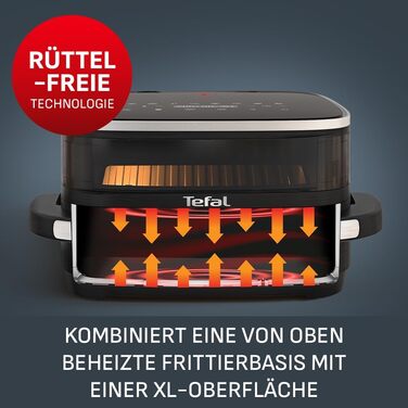 Аерофритюрниця Tefal Easy Fry XL Surface з вікном перегляду та функцією пічці для піци Інноваційна технологія Extra Crisp