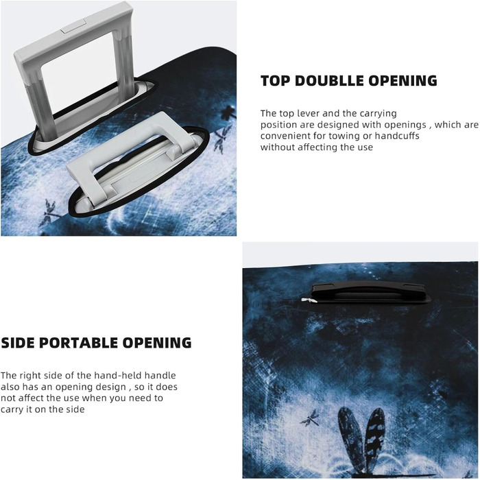 Чохол для валізи Чорна Стріха, міцний захист для багажу, підходить для валіз розміром 45.7-81.3 см, малий, Чорний