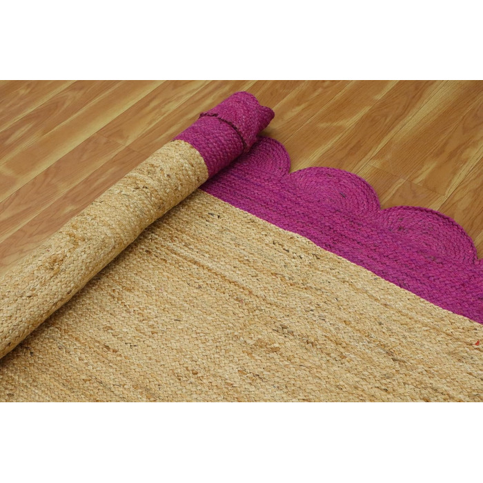 Великий килим кілім 30,5 х 38,1 см, хвилястий килим, бежево-рожевий, тканий джутовий килим, для приміщень і вулиць, плоске плетінн