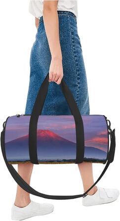 Спортивна сумка для подорожей, з принтом соняшників та гір, дорожня сумка на ніч, чорна, універсальний розмір