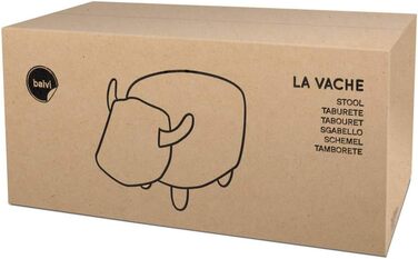 Табурет Balvi La Vache, коричневий, у формі корови, дерев&39яні ніжки, штучна шкіра/дерево, різнокольоровий