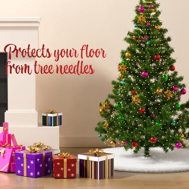 Біла спідниця для ялинки 90 см Priksia