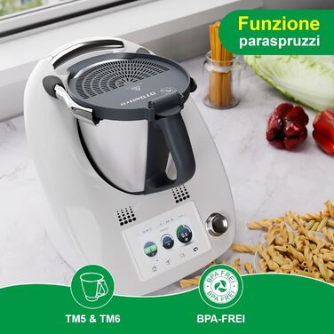 Ситечко OTOmitra Spout для Thermomix TM6 TM5, дренажний допоміжний засіб для Thermomix, ситечко без BPA, сумісне з посудомийною машиною сітчасте фільтр, кухонне ситечко, ситечко для зливу овочів Ситечко з сірим носиком для Thermomix Tm6 Tm5